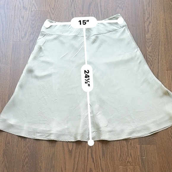 shin Choi Teal 100% Silk Wrap Skirt academia romantic elegant  6 A13 - Picture 5 of 6